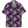 Chemise hawaïenne manches courtes homme avec imprimé 3D tête de mort et champignons top - 3XL / Hauts / Imprimé Crâne Champignon Sombre (CSDX-102)