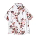 Men's Summer Hawaiian Floral Short Sleeve Shirt Casual Loose Button Down Beach Top - M / Style 3