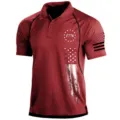 Heren Zomer 1776 Amerikaanse Vlag Print Polo Shirt 3D Digitale Print Korte Mouwen - Donkerrood