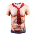 Gedetailleerd overzicht van novelty 3D geprinte spierbuik korte mouw t-shirt grappig. - 3XL / HJ-F10789