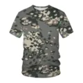 Men's 3D digital print camo short sleeve t-shirt casual summer loose crewneck top - 6XL / Tops / SLX2222