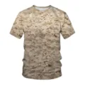 Mens 3D Digital Pixel Desert Camouflage Print Casual Short Sleeve Round Neck T-Shirt - 6XL / Tops / SLX2427