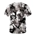 Men's summer short sleeve T-shirt with 3D digital print camouflage pattern, loose fit crewneck. - 6XL / Tops / SLX2451-1