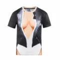 Grappig 3D tuxedo bedrukt korte mouw t-shirt noviteit gag grafische tee voor heren - 3XL / HJ-F10796