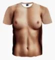 Grappig 3D realistisch menselijk lichaam print korte mouw casual t-shirt streetwear. - 3XL / HJ-F10794