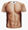 Grappige 3D spier print heren korte mouw t-shirt novelty fitness casual top - 3XL / HJ-F10793