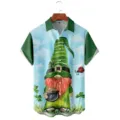 St. Patrick's Day 3D Printed Short Sleeve Hawaiian Shirt Casual Summer Men's Top - LAZB16-27