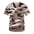 Men's summer short sleeve t-shirt with 3D digital print camouflage pattern crewneck casual top - 6XL / Tops / SLX2596