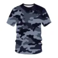 Summer men's short sleeve T-shirt with 3D digital print camouflage crew neck loose fit top. - 6XL / Tops / SLX2756