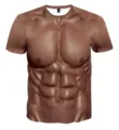Heren 3D Gespierd Borst Print Korte Mouw T-Shirt Novelty Grappige Gym Fitness Casual Top - 3XL / HJ-F10800