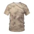 Desert camo 3D printed short sleeve men t-shirt fabric detail and camouflage pattern close-up - 3XL / SLX2782