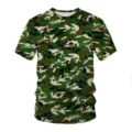 Summer men short sleeve t shirt 3D digital print camouflage round neck casual top size - S / SLX2836