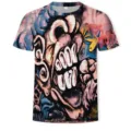 Herren Freizeit Rundhals Kurzarm T-Shirt mit personalisiertem 3D digitalem Graffiti Print. - S / Stil 10