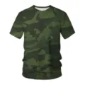 Men's camouflage short sleeve t-shirt, casual crew neck summer top with 3D print. - S / SLX2871