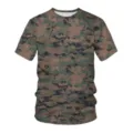 3d digital print camouflage short sleeve t shirt detailed view for men casual wear. - S / Tops / SLX2887