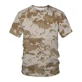 Men's short sleeve t-shirt with digital desert camouflage pattern, casual 3D printed top. - S / Tops / Y1878