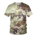 Detail view of the men's short sleeve t-shirt featuring a 3D digital camouflage print. - S / Tops / Y2232