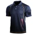 Men's tactical polo shirt short sleeve navy blue military style athletic top 1776 new - 3XL / Tops / Navy Blue (HJ-1225-J24)