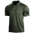 Men's tactical polo shirt, military green, short sleeve, casual outdoor sports top variant. - 3XL / Tops / Military Green (HJ-1225-J30)