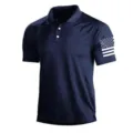 Men tactical outdoor polo shirt summer short sleeve navy blue plus size athletic top - 3XL / Tops / Navy Blue (HJ-1225-J31)