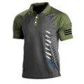 Men's tactical outdoor short sleeve polo shirt, green and grey color block top - 3XL / Tops / Military Green/Dark Gray (HJ-1225-J34)