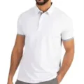Men's casual short-sleeve polo shirt with contrast grey trim collar and cuffs, white. - 3XL / Tops / G32P458