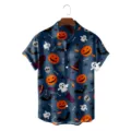 Halloween pumpkin ghost 3D print Hawaiian short sleeve shirt for men beach vacation casual top - HJCS-2338