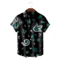 Men vintage paisley print short sleeve shirt casual summer beach holiday button down top - CSFG-0038