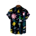 Men's Summer Hawaiian Shirt Short Sleeve Tropical Beach Casual Button Down Shirt Top - S / Tops / Enjoy Summer Tropical Style (CSZW-1025)