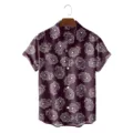 Men vintage paisley print short sleeve button down shirt casual summer beach shirt top - CSFG-0040