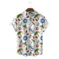 Men's Summer Tropical Hawaiian Short Sleeve Shirt Casual Vacation Print Button-Up Top - S / Tops / Holiday Style Print (CSZW-1026)