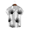 Men's Hawaiian Short Sleeve Shirt Casual Plant Print Summer Button Down Top in White - CSZW-2031 / S