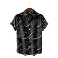 Men's Vintage Black White 3D Ethnic Printed Short Sleeve Shirt Summer Casual Top Variant - CSFG-0048