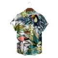 Zomer Hawaii Heren Korte Mouw Hemd Tropische Print Casual Knoop Sluiting Strand Topje - CSDW-0134 / S