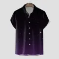 Herren Kurzarm Hawaii Hemd Freizeit Galaxie 3D Druck Sommer stilvolle Mode Oberteil - CSGY-0035 / S