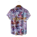 Men's casual short sleeve Hawaiian shirt with vibrant botanical leaf print for summer. - CSZW-2041 / S