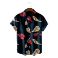 Men's tropical plant print casual short sleeve Hawaiian shirt, loose fit variant style. - CSZW-2045 / S
