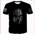 Men's 3D Spartan US Flag Print Short Sleeve T-Shirt Casual Fashion Streetwear Tee Top - 6XL / Tops / Style 0943