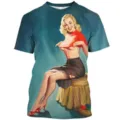 Men's summer short sleeve T-shirt 3D digital print retro graphic casual crewneck tee top - 3XL / Tops / Y2871