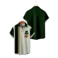 Men's Saint Patrick's Day short sleeve 3D printed Hawaiian shirt casual green button down top - LAZB16-31