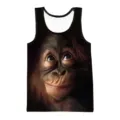 Canotta estiva casual da uomo con stampa 3D di cucciolo di orango traspirante alla moda. - 145 (Primo piano baby gorilla)