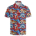 Men's abstract geometric 3D print short sleeve polo shirt casual street style top - 3XL / Tops / Geometric Maze