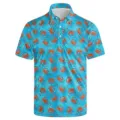 Men's 3D print crab polo shirt short sleeve casual summer top with lapel and buttons - 3XL / Tops / Crab