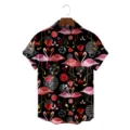 Men's loose 3D flamingo Hawaiian short sleeve shirt summer casual holiday beach top - S / Tops / Black Pink Flamingo (CSDW-0201)