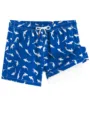 Men's summer beach double-layer swim trunks with cool shark print and comfortable white inner lining. - XS / Bottoms / Blue Shark Print