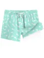Men's summer beach double layer shorts casual shark print swim trunks elastic waist - XS / Bottoms / Mint Green Shark Print