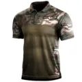 Polo Tactico Manga Corta Camuflaje Hombre Deporte Ocio Tops Verano Casual Camisa - 3XL / Tops / Verde Militar Camo Patch (HJ-1225-J64)