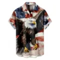 American flag and bald eagle 3D printed men's casual short sleeve button shirt - 3XL / Tops / Eagle Flag Mix (HJ-DL1023)