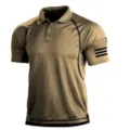 Polo tactico de hombre para deporte al aire libre manga corta verano casual transpirable - 3XL / Tops / Caqui Táctico Bandera (HJ-1225-J80)