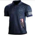 Hombre polo tactico al aire libre vintage manga corta azul marino top deportivo para verano. - 3XL / Tops / Azul Oscuro 1776 (HJ-1225-J79)